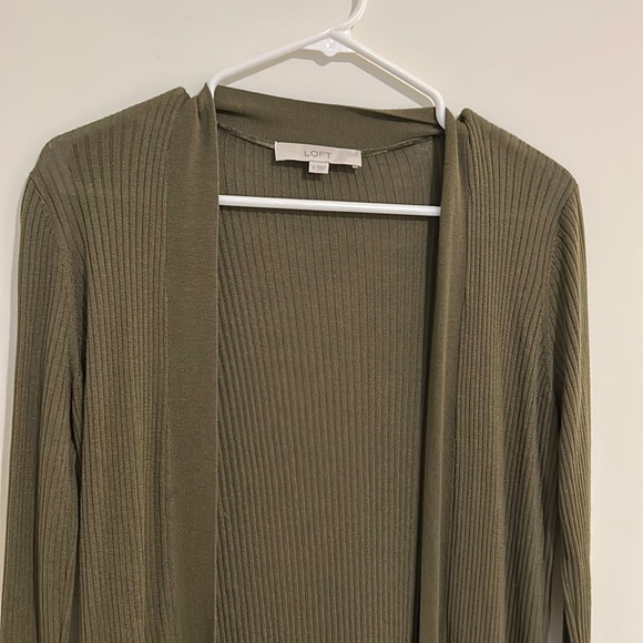 LOFT Ribbed Lightweight Long Cardigan - Picture 2 of 4